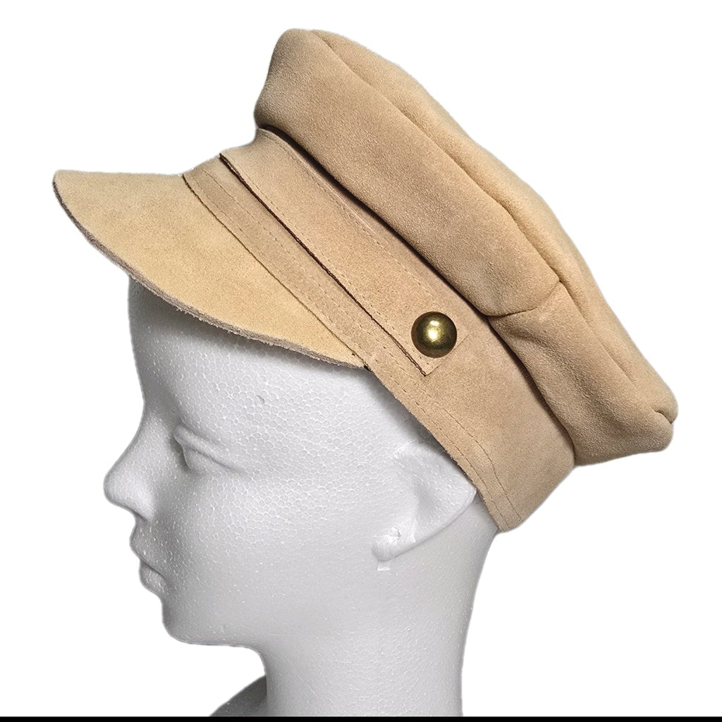 Lack of Color Newsboy Cap Beige Suede Hat Size Small - New.