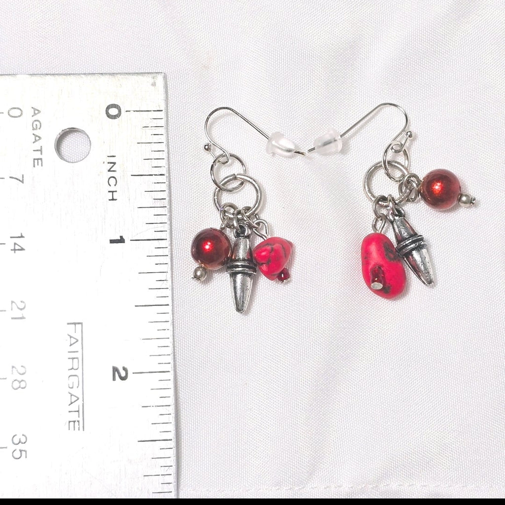 Upcycled Vintage Chicos Red Beaded Bohemian Preppy Y2K Jewelry Necklace Set