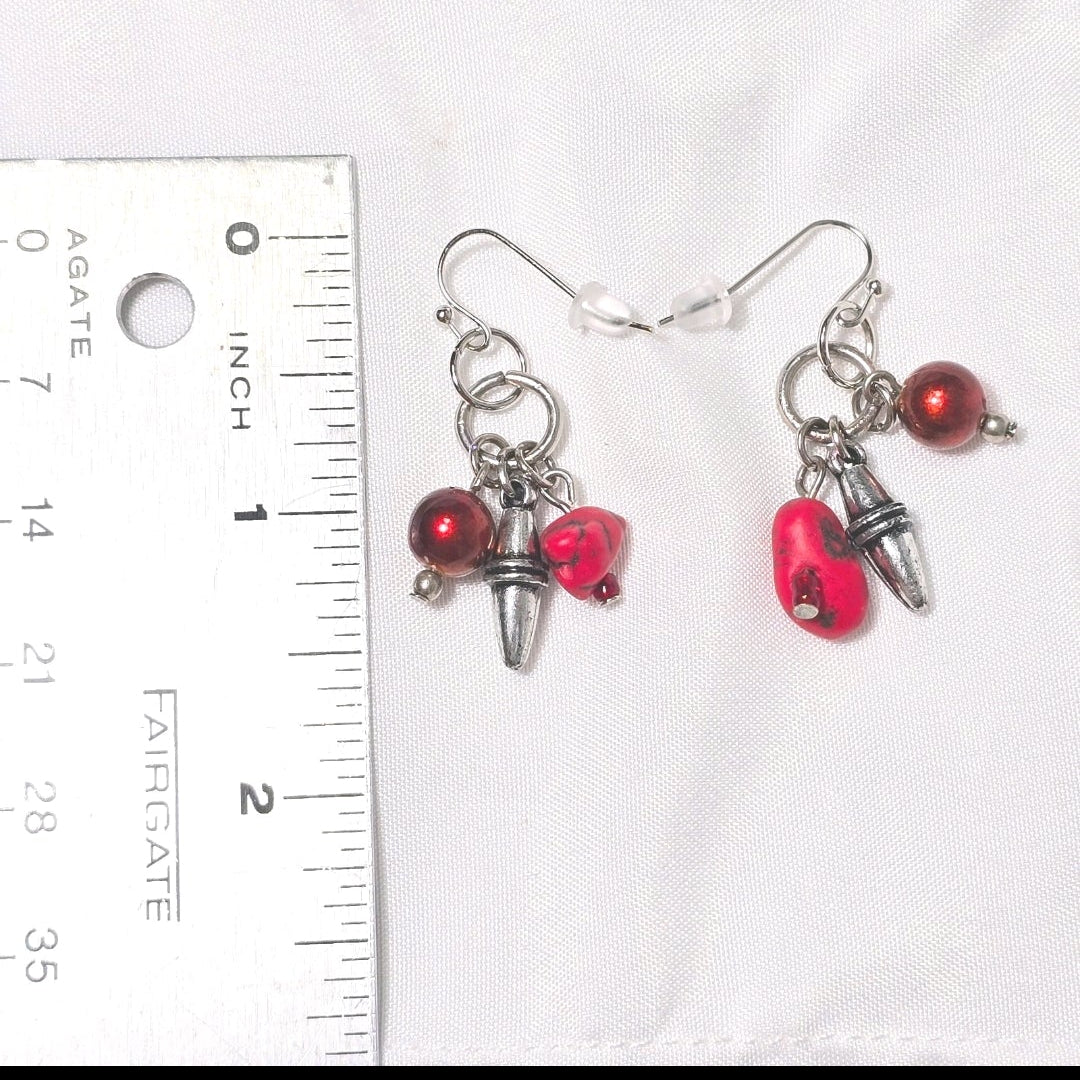 Upcycled Vintage Chicos Red Beaded Bohemian Preppy Y2K Jewelry Necklace Set
