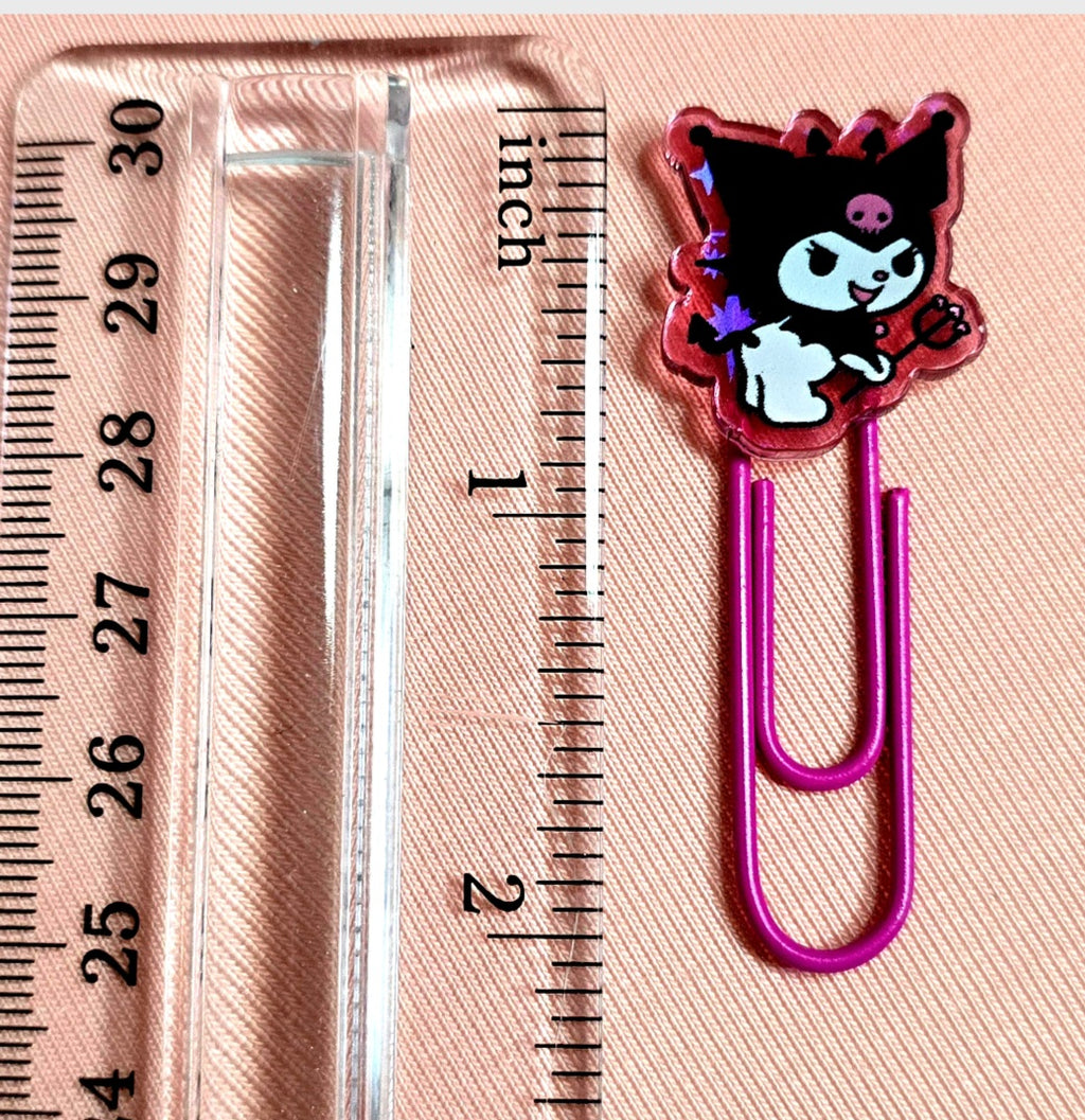 Kuromi Decorated Paper Clips Metal Clip Set of 6