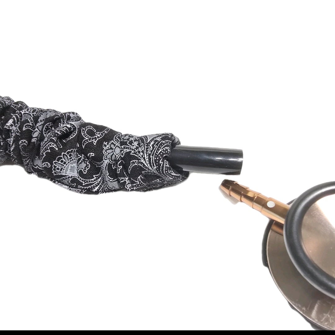 Handmade Black Paisley Stethoscope Sleeve: Washable Cotton Cover