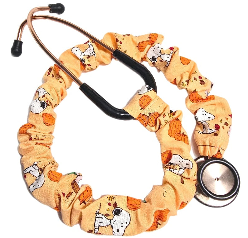 Handmade Orange Snoopy Pumpkin Fall Halloween Stethoscope Sleeve  Cotton Cover