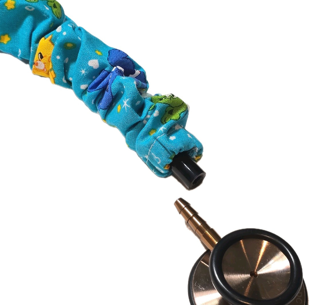 Colorful Pastel Blue Green Torquiose Care Bears Stethoscope Washable Sleeve  Cover