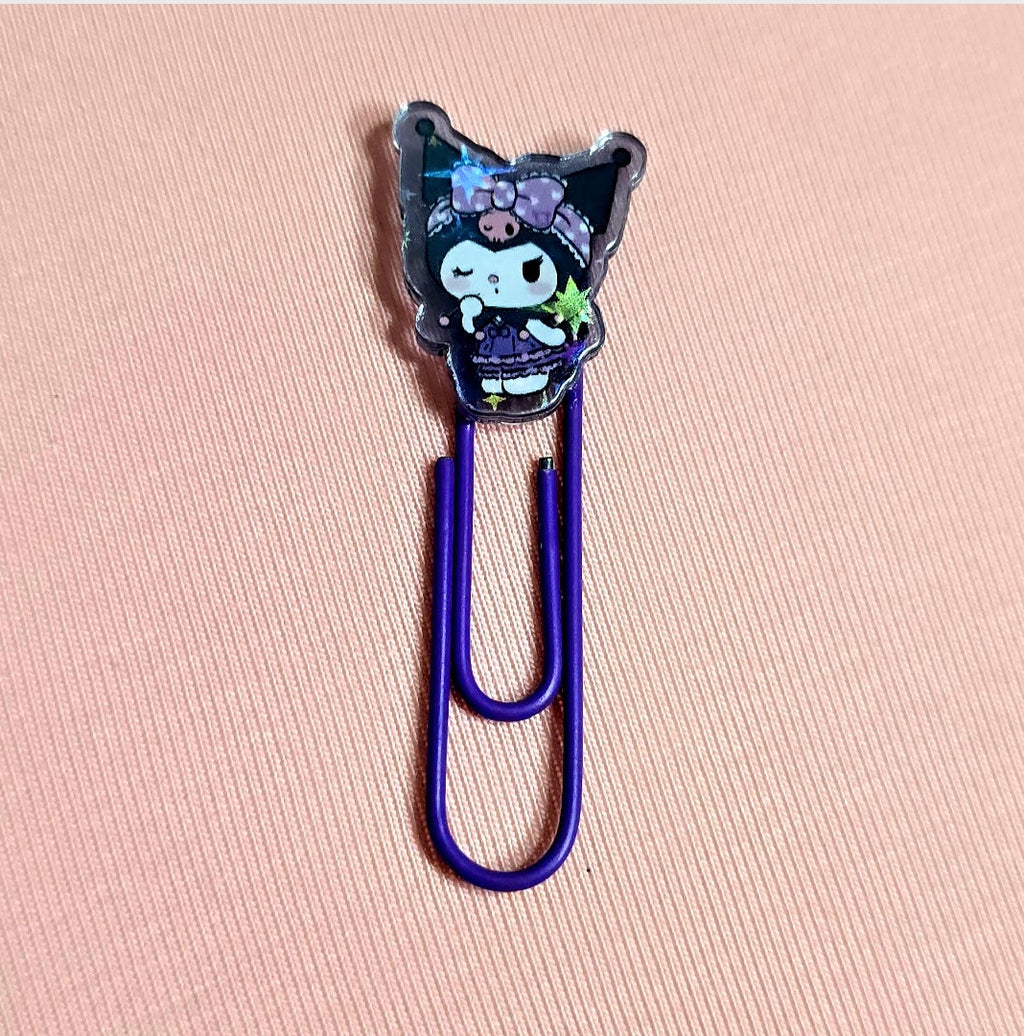 Kuromi Decorated Purple Paper Clips Metal Clip Set of 6
