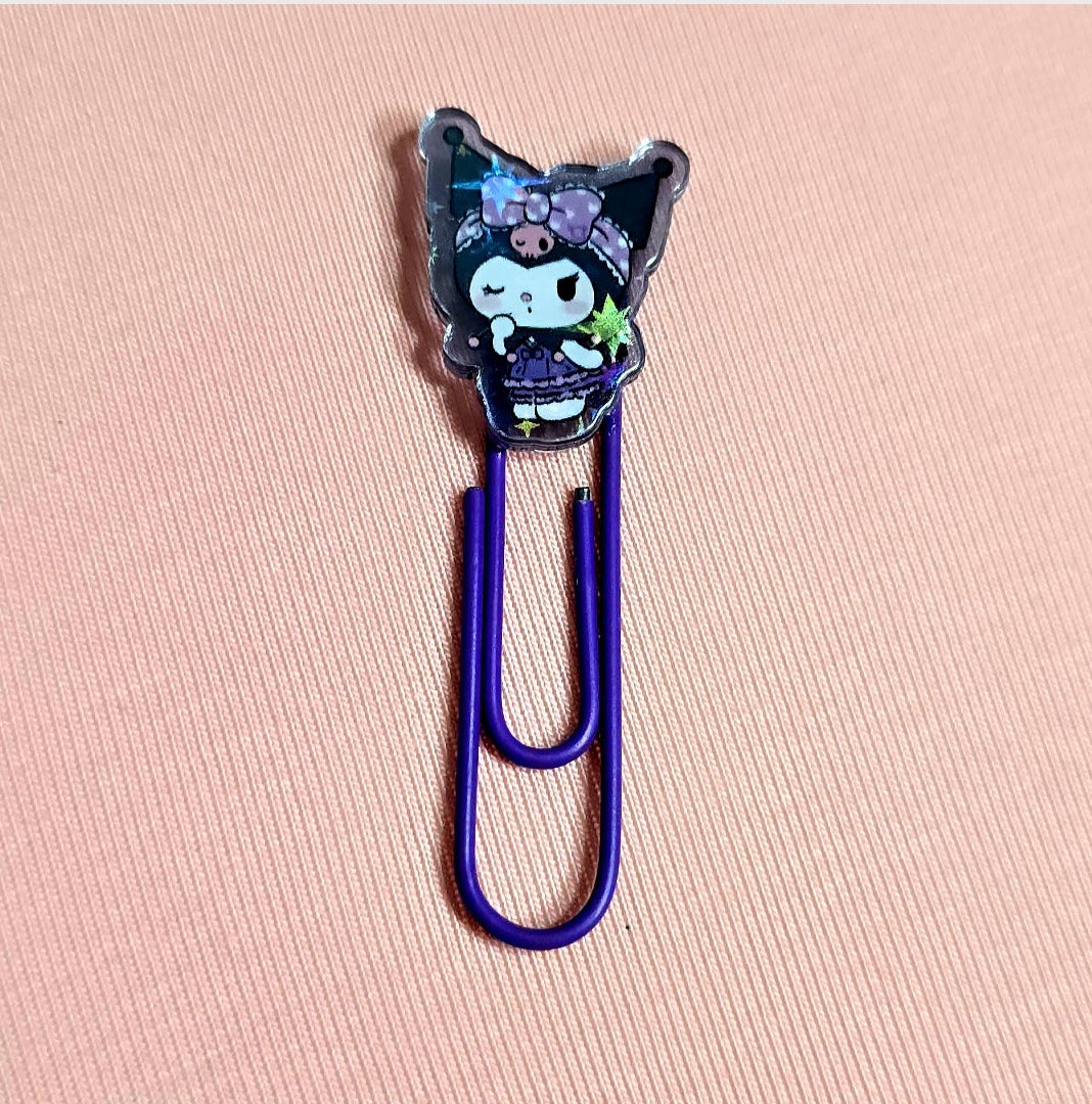 Kuromi Decorated Purple Paper Clips Metal Clip Set of 6