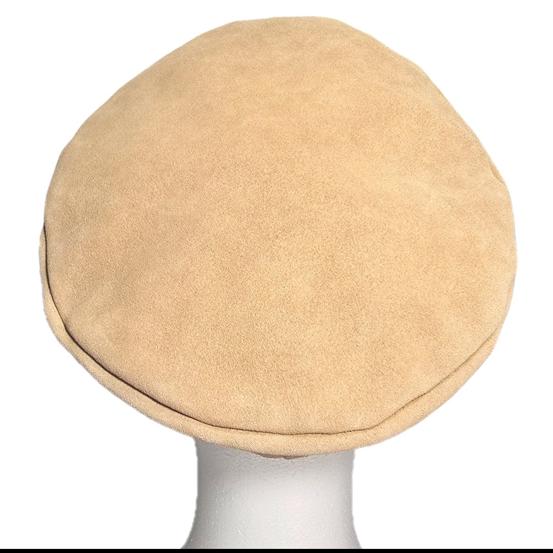 Lack of Color Newsboy Cap Beige Suede Hat Size Small - New.