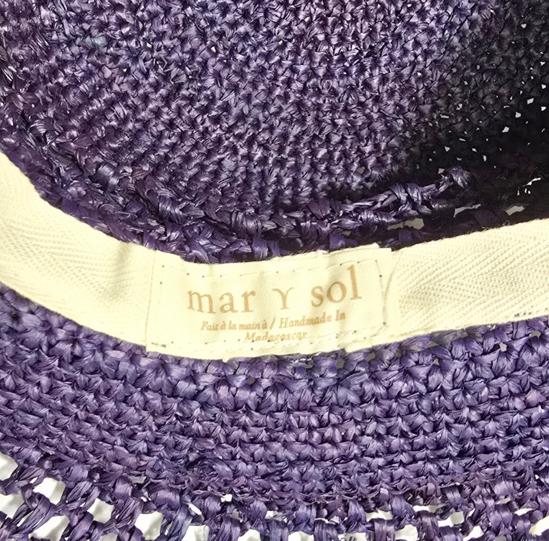 MAR Y SOL Wide Brim Navy Floppy Hat Summer Sun Fun Beach , Madagascar