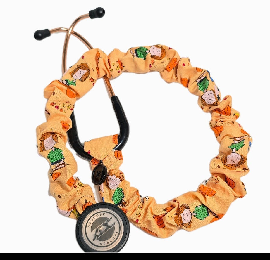 Handmade Orange Snoopy Pumpkin Fall Halloween Stethoscope Sleeve  Cotton Cover