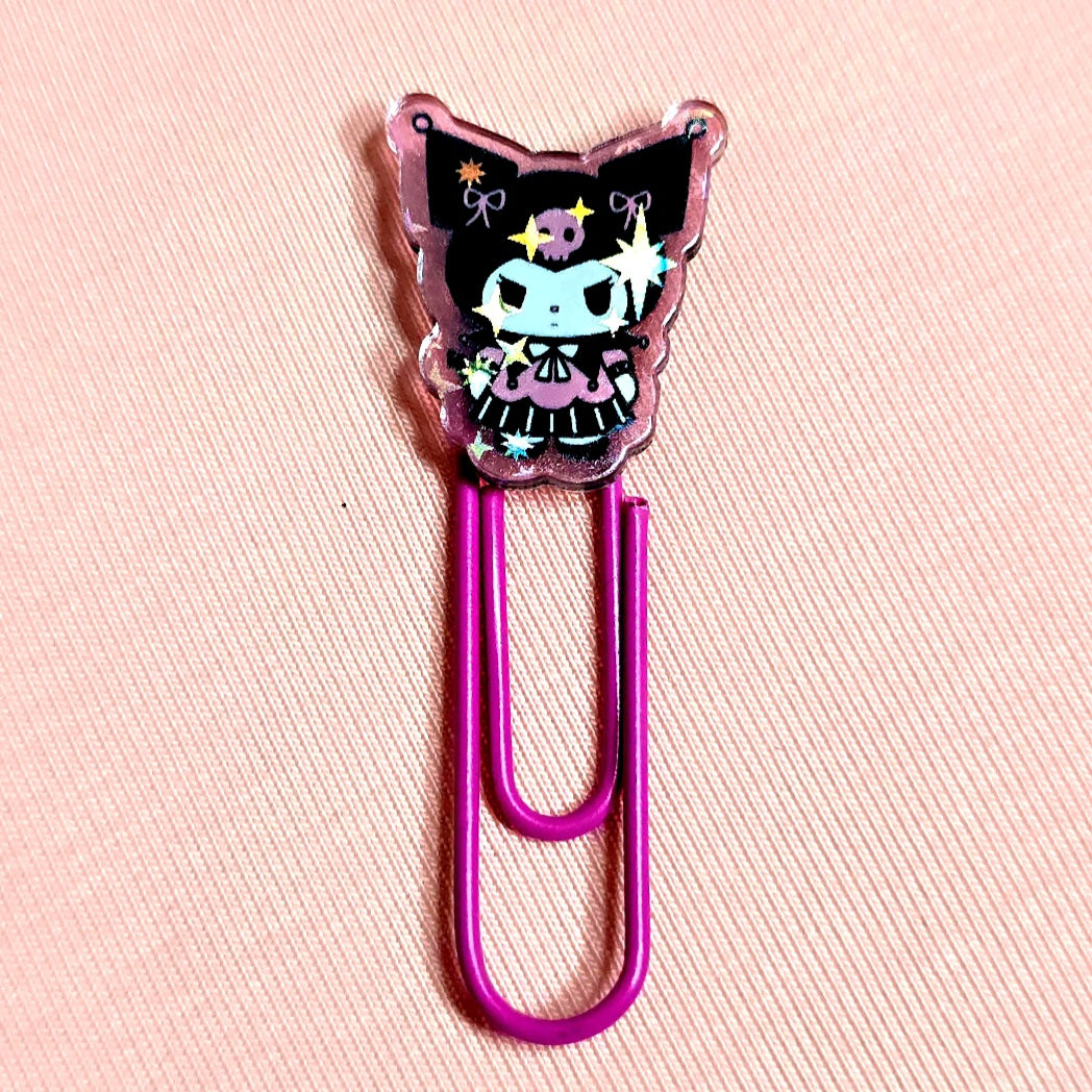 Kuromi Decorated Paper Clips Metal Clip Set of 6