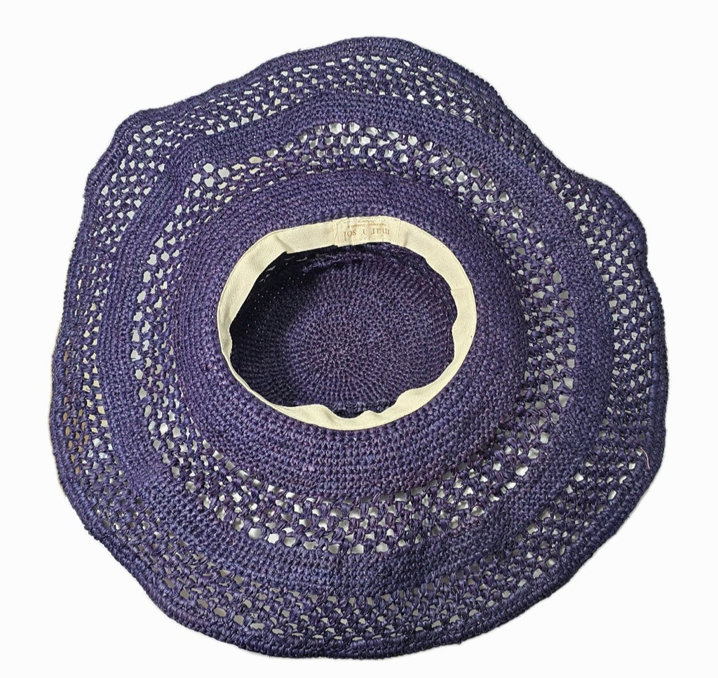 MAR Y SOL Wide Brim Navy Floppy Hat Summer Sun Fun Beach , Madagascar