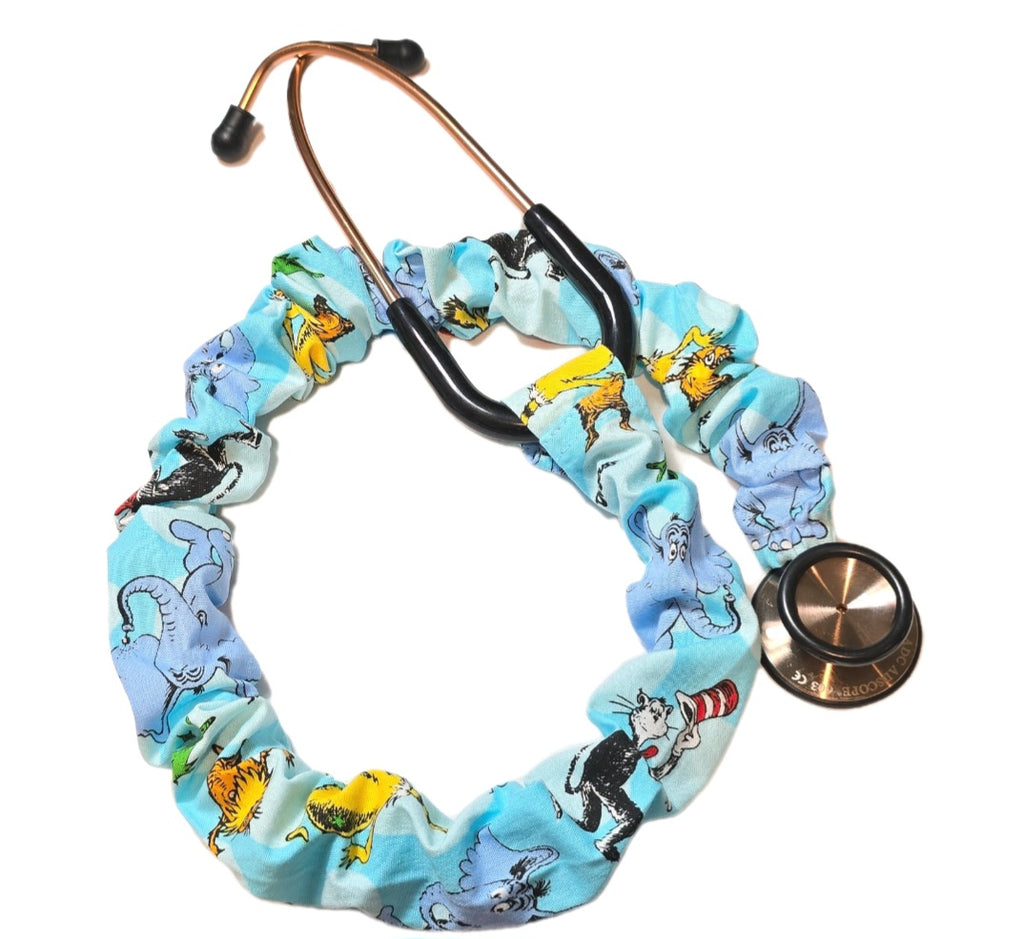 Dr. Seuss The Cat in The Hat  & The Grinch Light Blue Stethoscope Sleeve  Cover