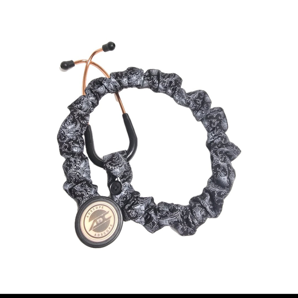 Handmade Black Paisley Stethoscope Sleeve: Washable Cotton Cover