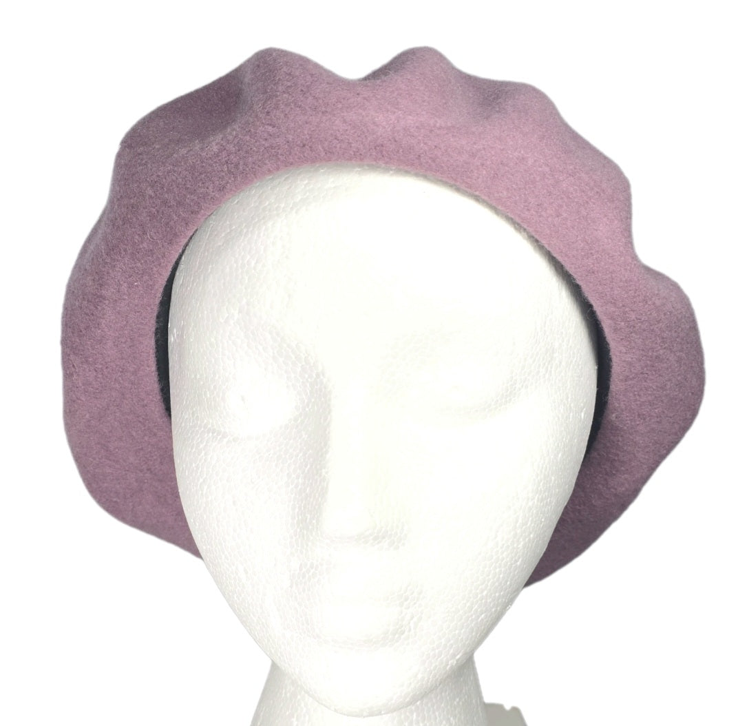 Brixton Women's Audrey Beret Mauve Pale Pink Purple  Small =7 (56 cm) 100% Wool