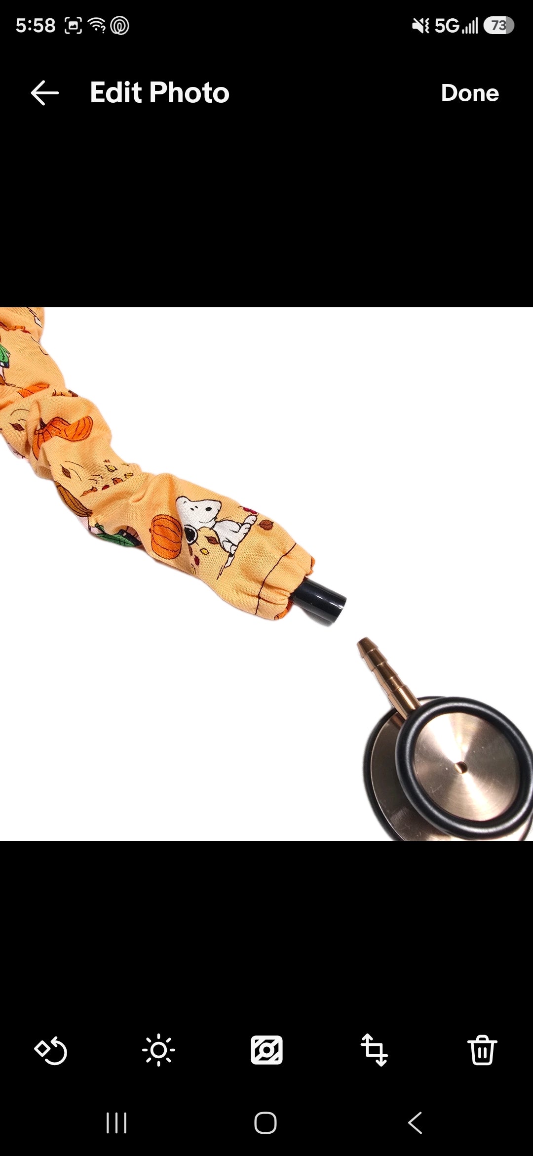 Handmade Orange Snoopy Pumpkin Fall Halloween Stethoscope Sleeve  Cotton Cover