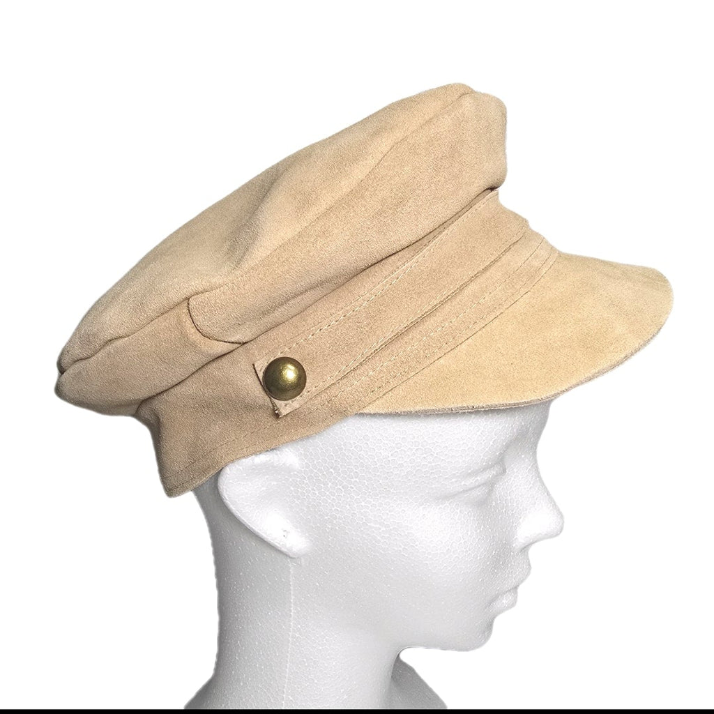Lack of Color Newsboy Cap Beige Suede Hat Size Small - New.