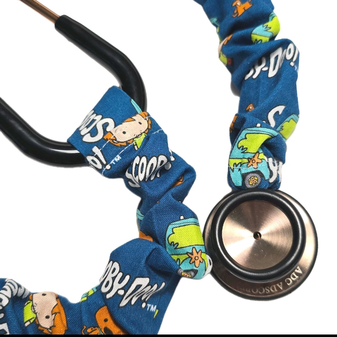 Handmade Colorful Blue Scooby-Doo Stethoscope Sleeve: Washable Colorful Cotton Cover