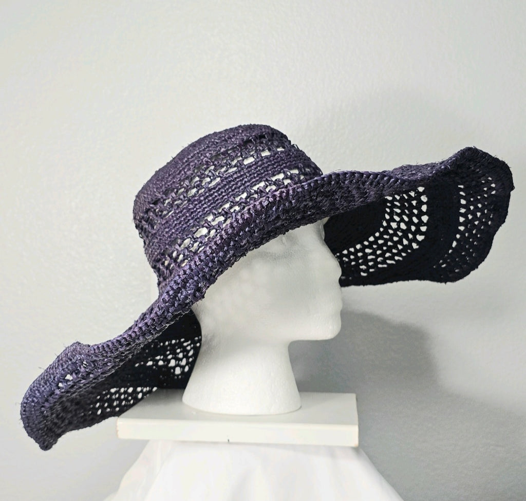 MAR Y SOL Wide Brim Navy Floppy Hat Summer Sun Fun Beach , Madagascar