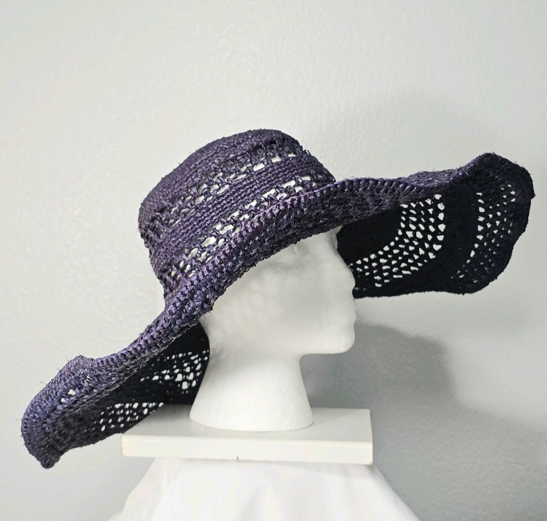 MAR Y SOL Wide Brim Navy Floppy Hat Summer Sun Fun Beach , Madagascar