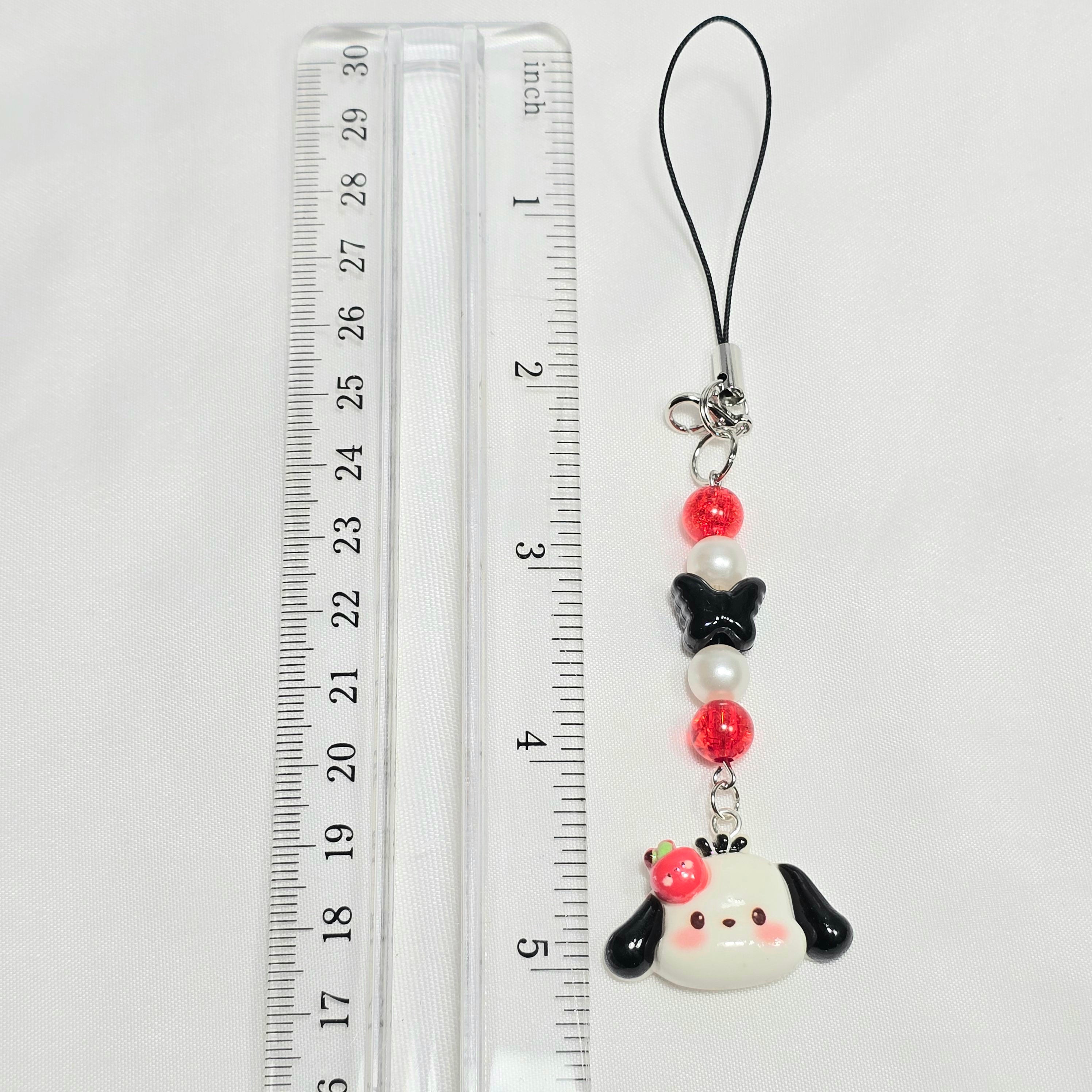 Pochacco Kawaii Beaded Key Chain or Phone Charm