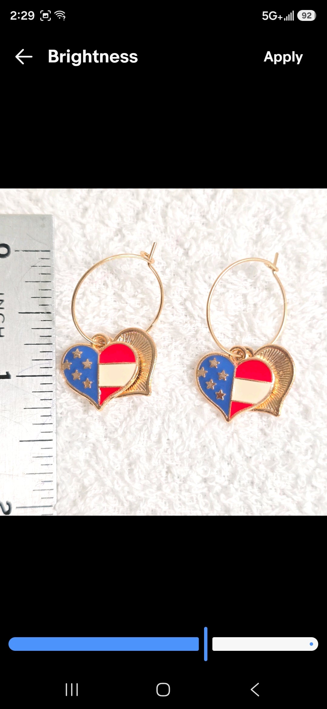 Heart Enamel American Flag  Patriotic Independence Day July 4th  Themed Earrings