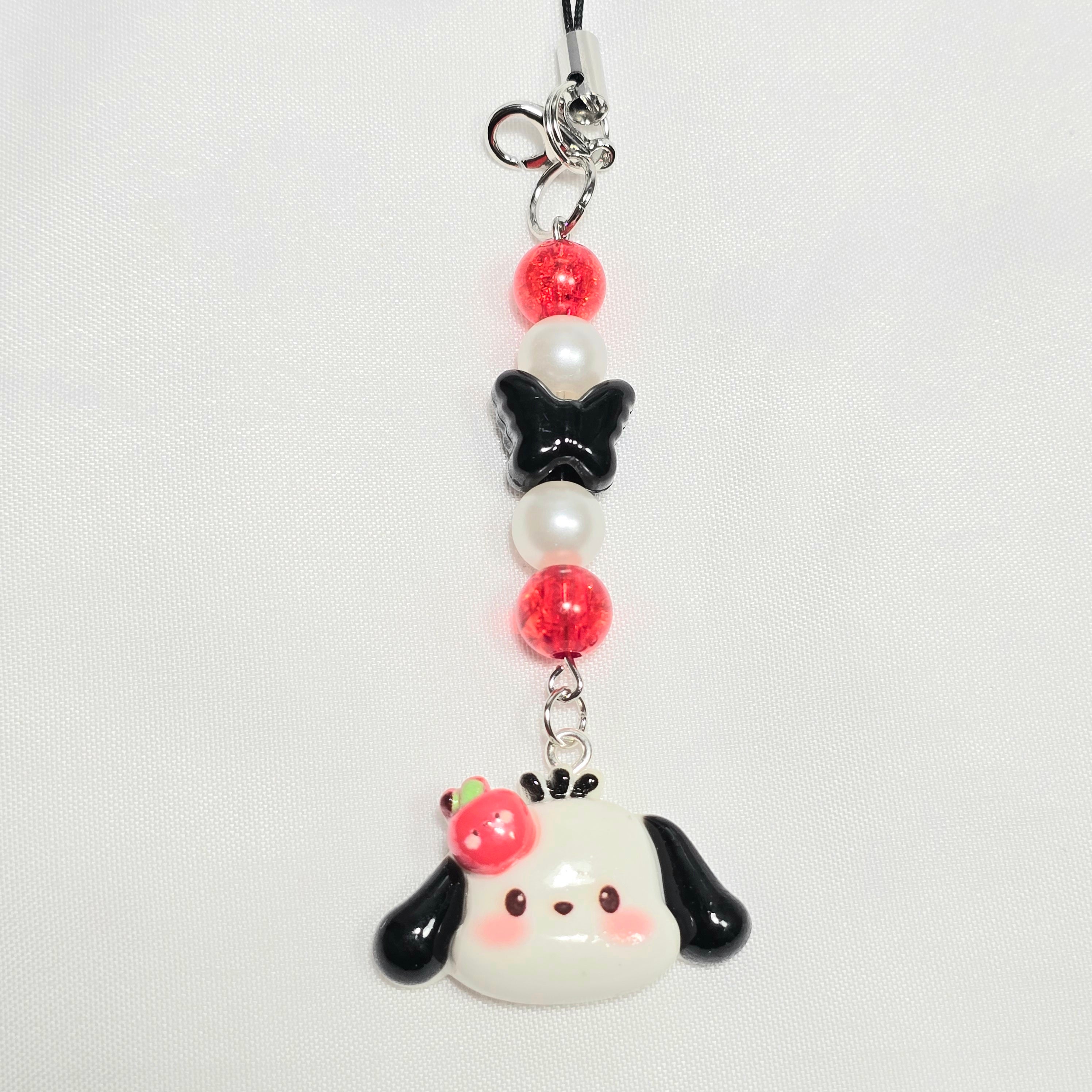 Pochacco Kawaii Beaded Key Chain or Phone Charm