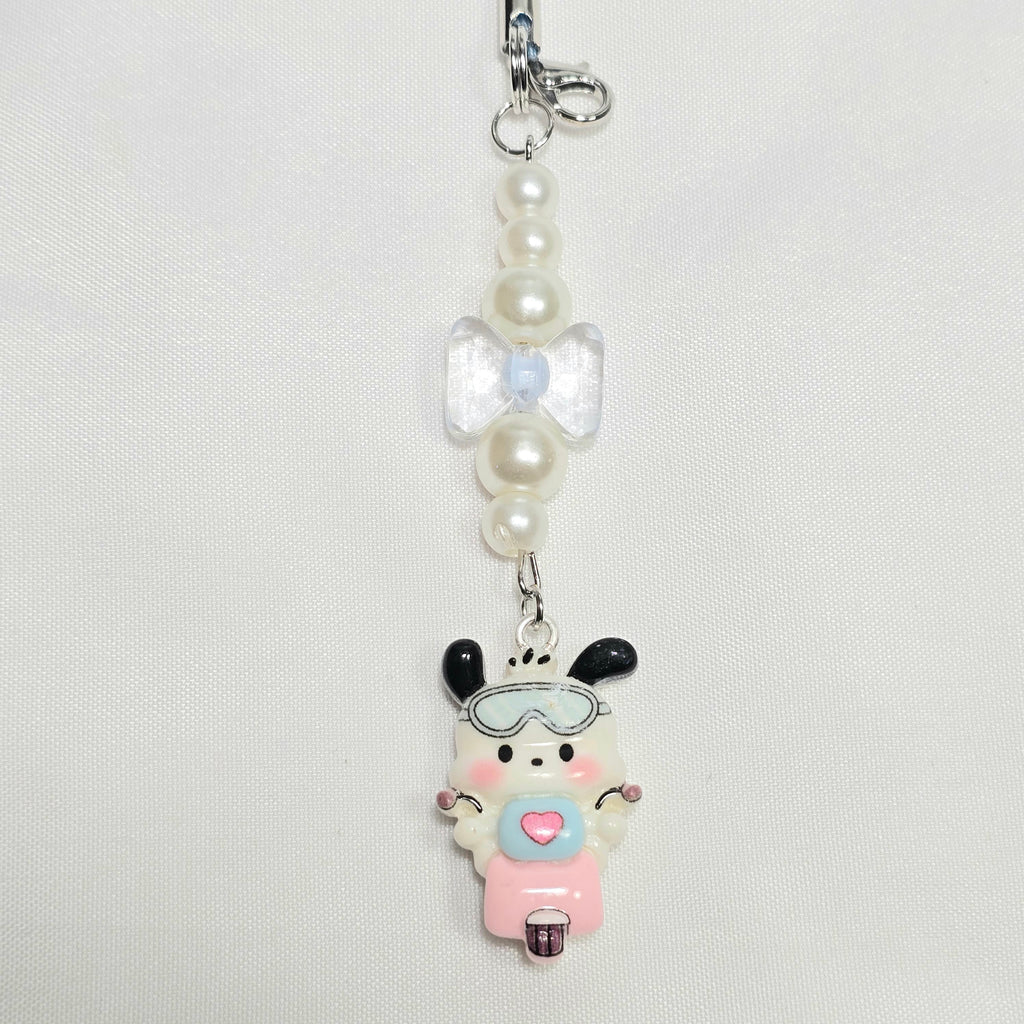 Cute Pochacco Kawaii Beaded Key Chain or Phone Charm