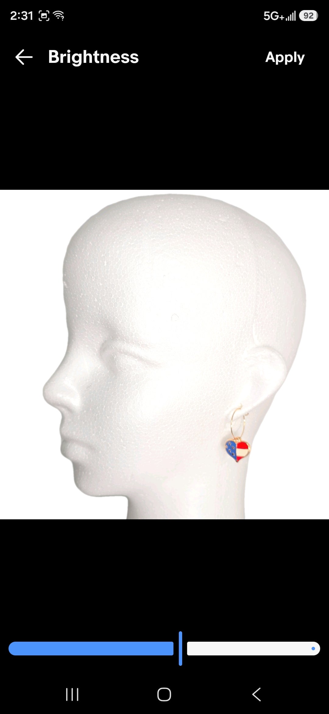 Heart Enamel American Flag  Patriotic Independence Day July 4th  Themed Earrings