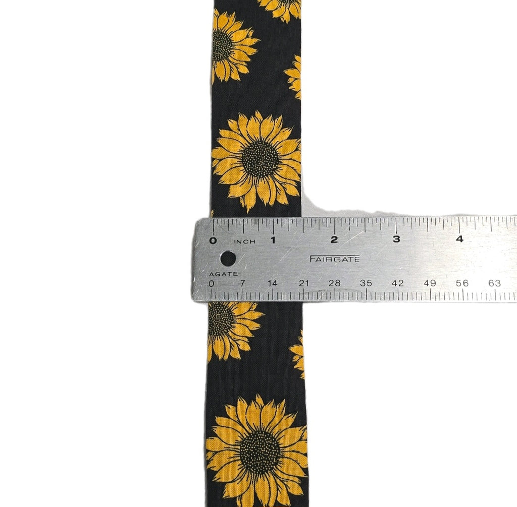 Sunflower Print Stethoscope Cover Scrunchie - Black & Yellow