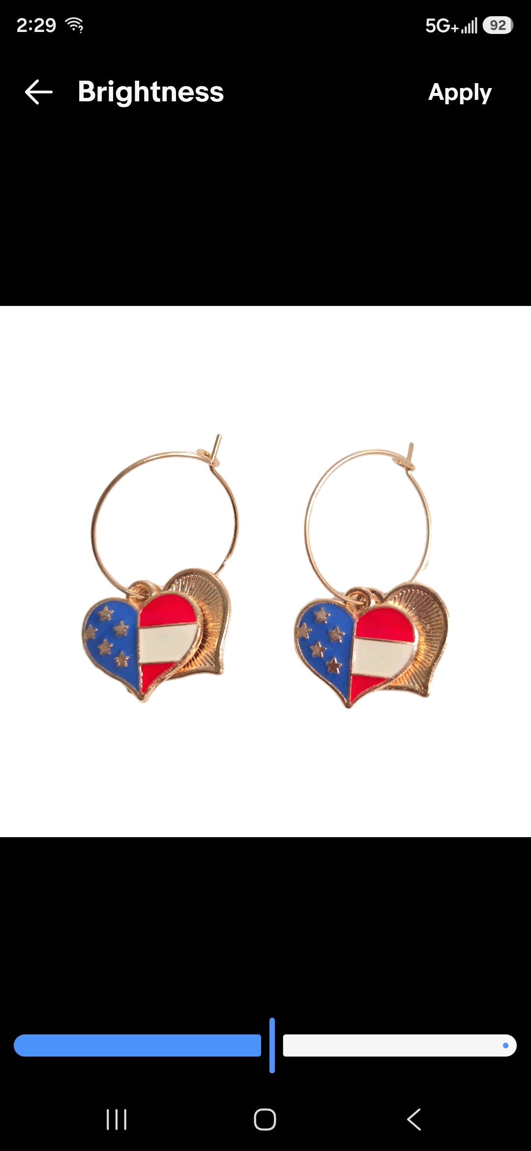 Heart Enamel American Flag  Patriotic Independence Day July 4th  Themed Earrings