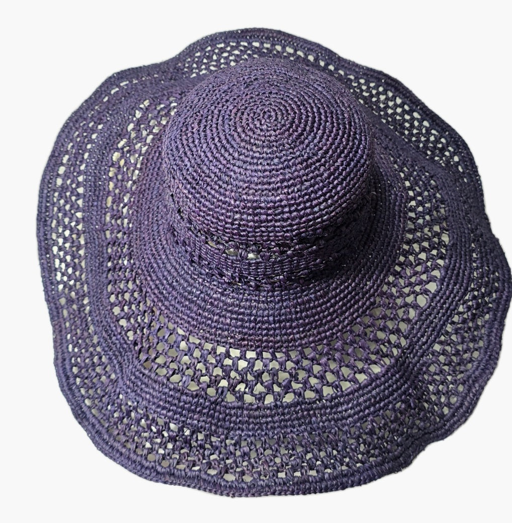MAR Y SOL Wide Brim Navy Floppy Hat Summer Sun Fun Beach , Madagascar