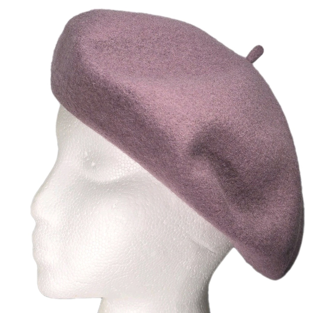 Brixton Women's Audrey Beret Mauve Pale Pink Purple  Small =7 (56 cm) 100% Wool