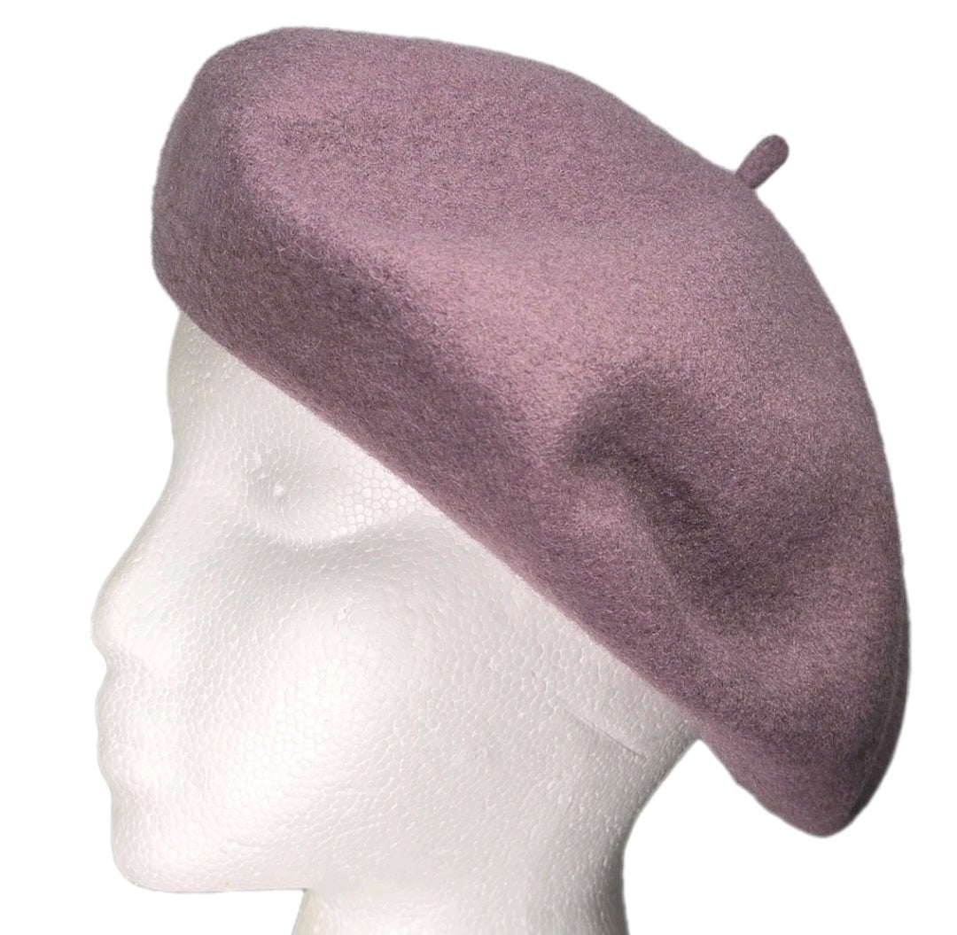 Brixton Women's Audrey Beret Mauve Pale Pink Purple  Small =7 (56 cm) 100% Wool