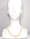 Vintage Elegant Dainty Classic Chic Woven Faux Pearl  and Gold  Tone Necklace