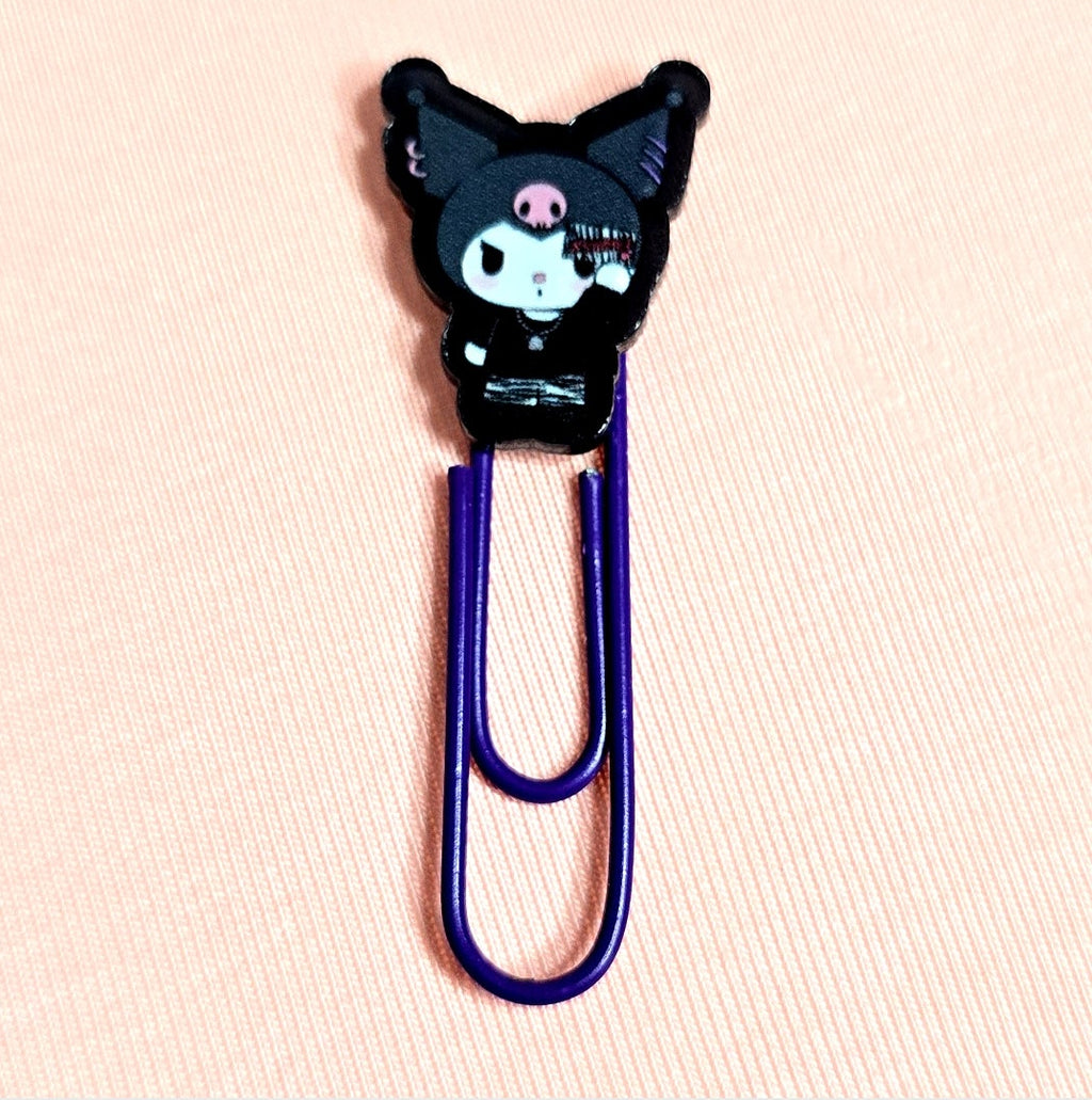 Kuromi Decorated Purple Paper Clips Metal Clip Set of 6
