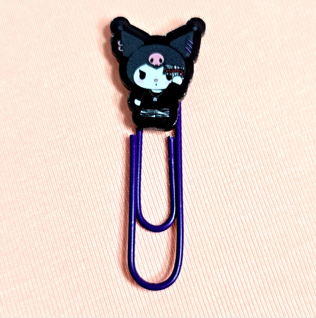 Kuromi Decorated Purple Paper Clips Metal Clip Set of 6