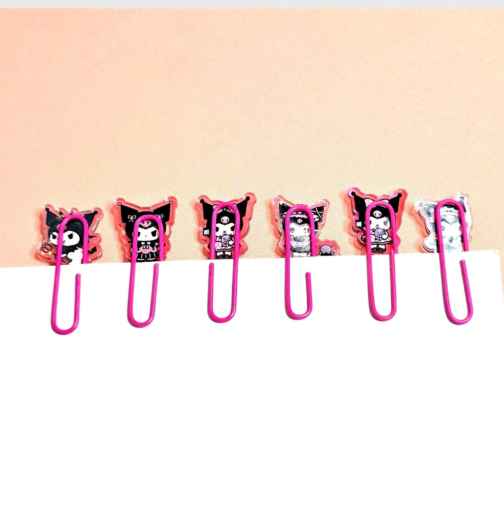 Kuromi Decorated Paper Clips Metal Clip Set of 6